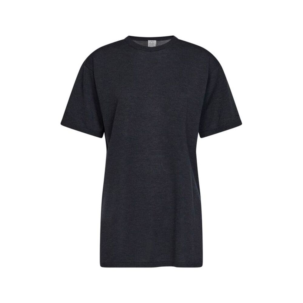 Toteme Women Charcoal Mélange Oversized Lyocell And Cashmere Knit T-Shirt
